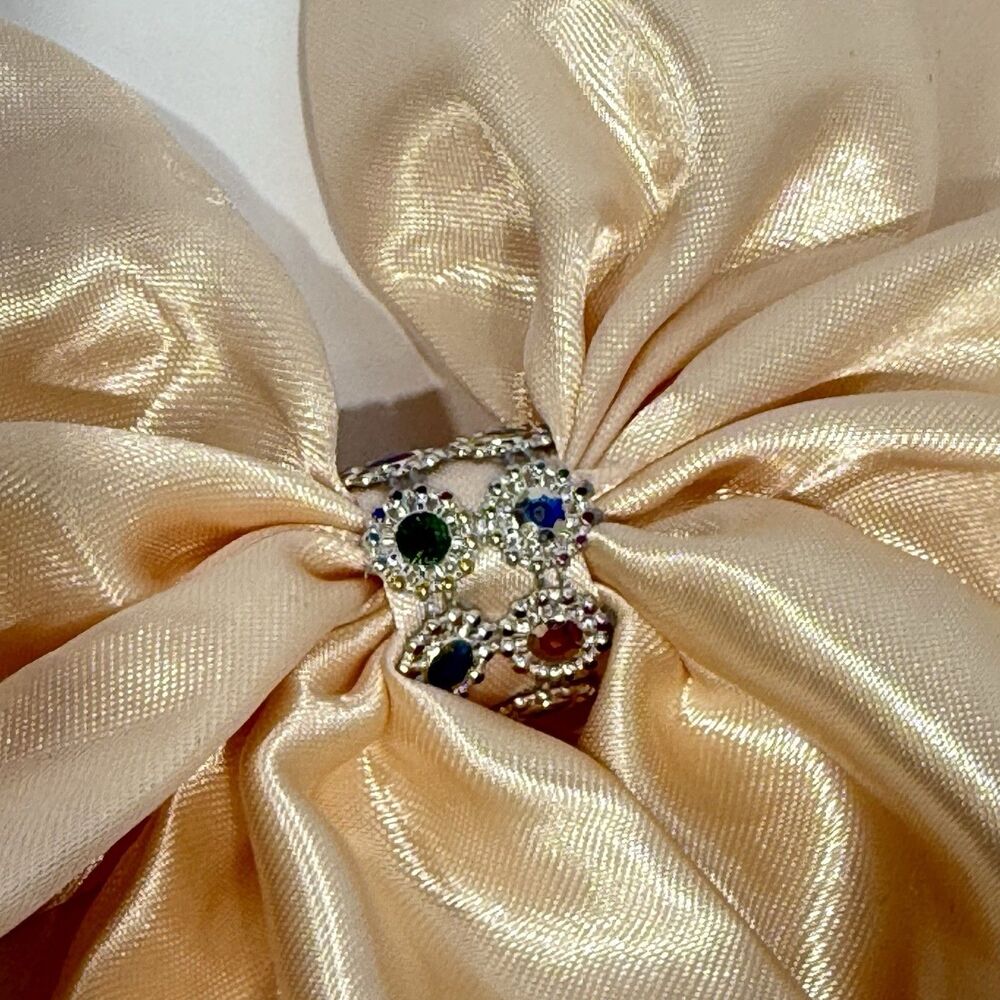 Oversized Satin Bow Bridal Bow Embellished Hair Bow Long Tail Women’s Hair Bow - Picture 6 of 15